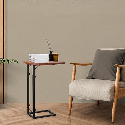Miniatura 2 de Mesa auxiliar ajustable en forma de C de alta calidad para sofá, mini mesas auxiliares para sofá, mesa de centro pequeña con marco de metal, hermoso