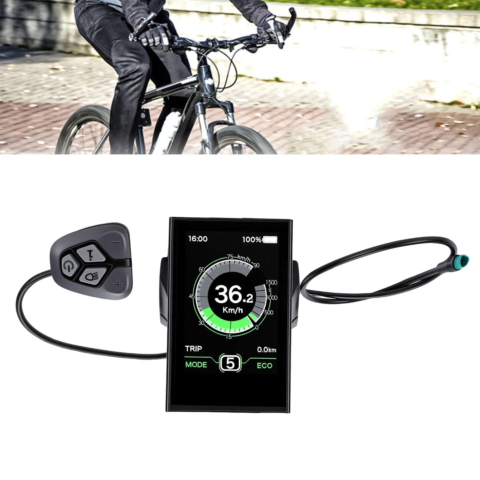 Cryfokt Pantalla LCD para Bicicleta Eléctrica, Monitor de Visualización