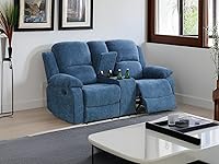 Vista 21 de Juego de 2 sofás reclinables manuales de cuero sintético, juego de sofá reclinable para sala, muebles modernos para sala con portavasos/consola