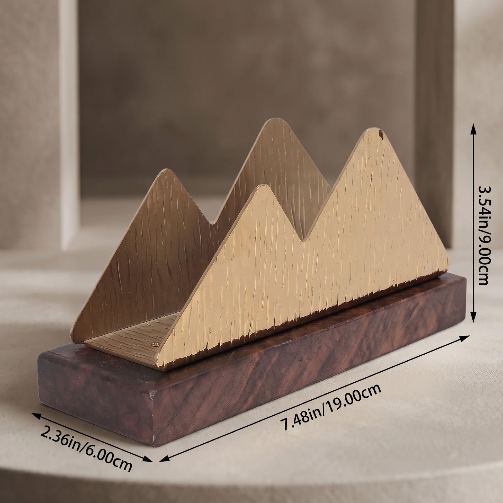 YUYTE Servilletero de Acero Inoxidable con Base de Madera y Patrón para Almacenamiento de Mesa en Mostrador de Cocina o Restaurante (doble joroba)