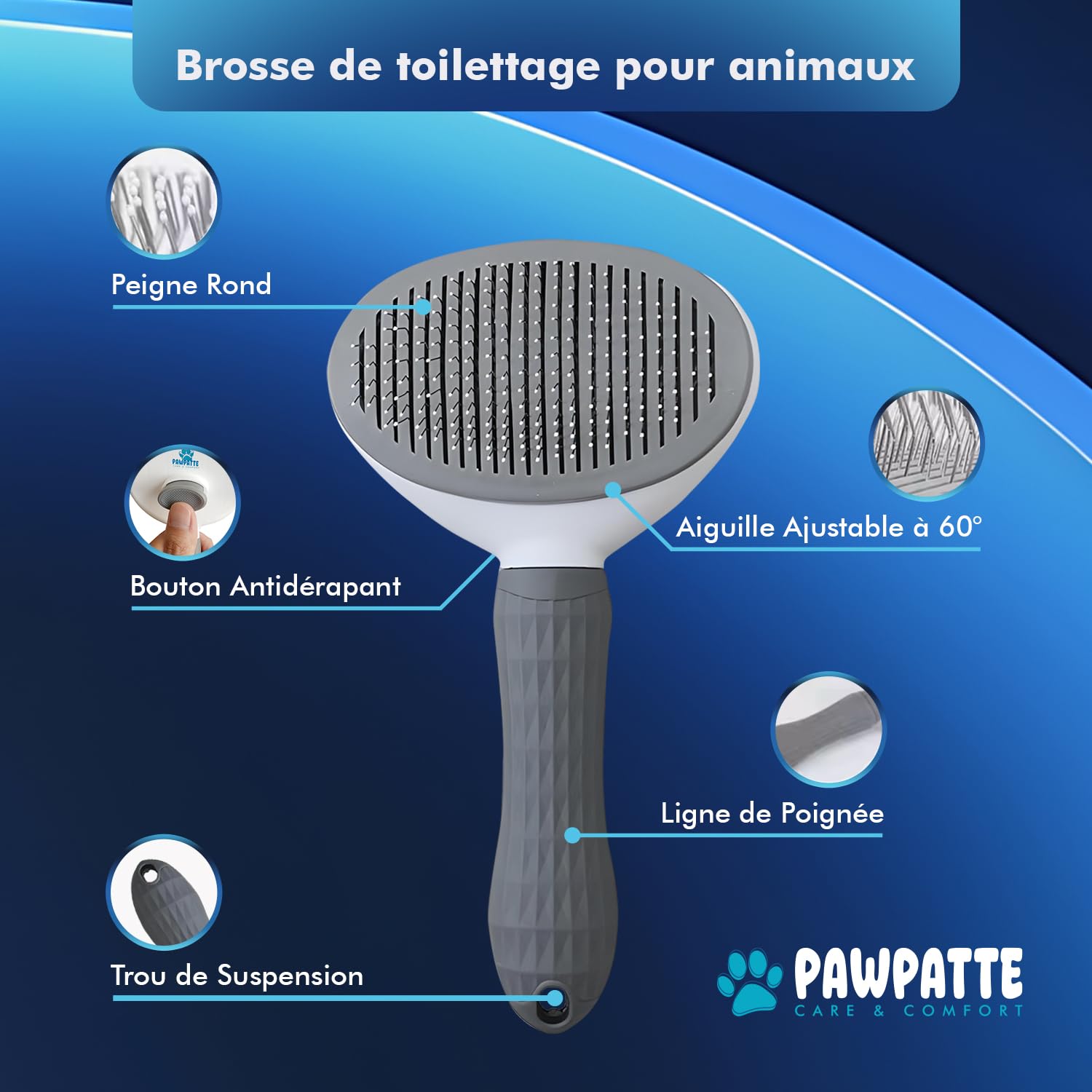 Brosse Anti Poils Animaux Chien Chat, Pawpatte Pack 2, Ramasse Cheuveux, Brosse Toilettage, Chaton, Réutilisables pour Canapé, Lit, Tapis, Voiture, Poils Morts, Arbre à chat