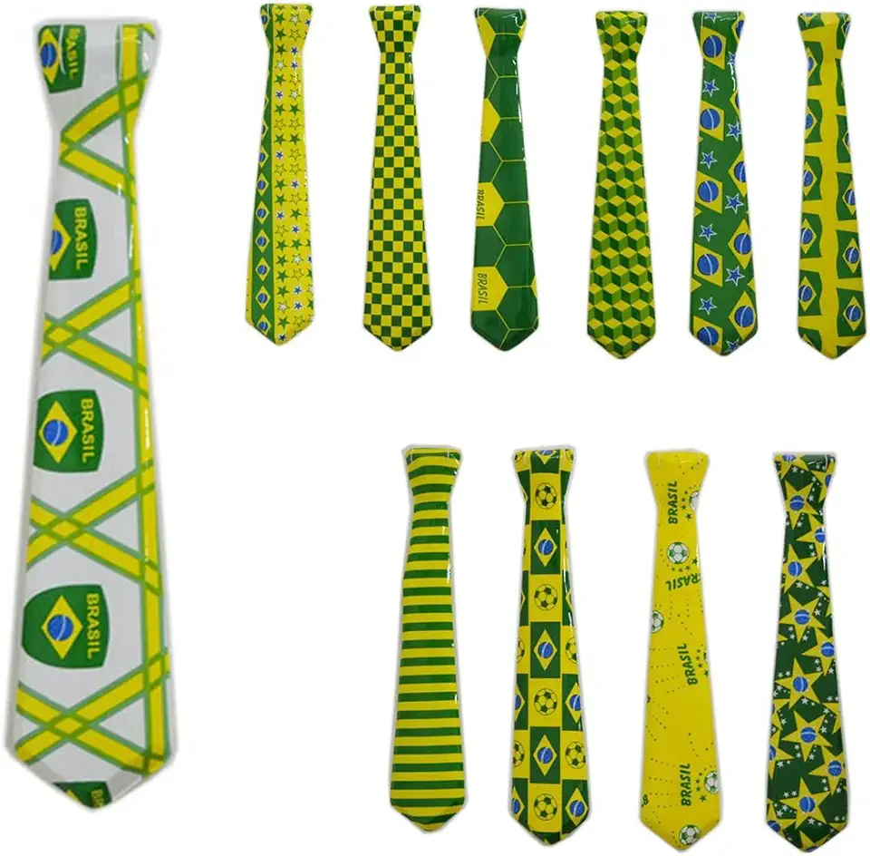 Gravata Kit 24 Unid Carnaval Festa Copa Do Mundo Brasil Jogo (2014-F)