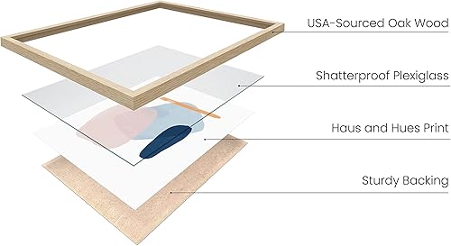 Miniatura 2 de HAUS AND HUES Arte abstracto para decoración de pared, juego de 3 arte abstracto para pared de sala de estar, pósteres azules geométricos arte de