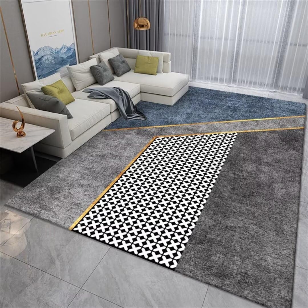 Tapis enfant insonorisant bleu 140x200 et anti-allergies pour couloir