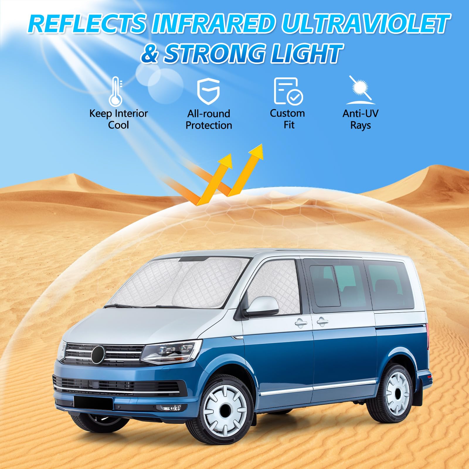 Magnetyczna osłona przeciwsłoneczna zamiennik do VW T5 T6 T6.1 California