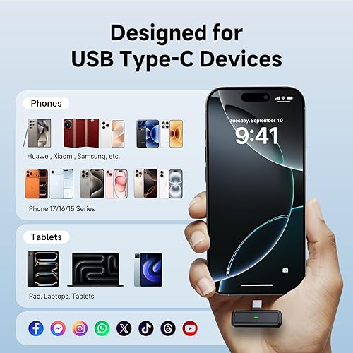 Miniatura 7 de Micrófono Lavalier inalámbrico para Android iPhone15 16 pro PC, batería de 48 horas, rango de 131.2 ft, cancelación de ruido de 3 niveles y