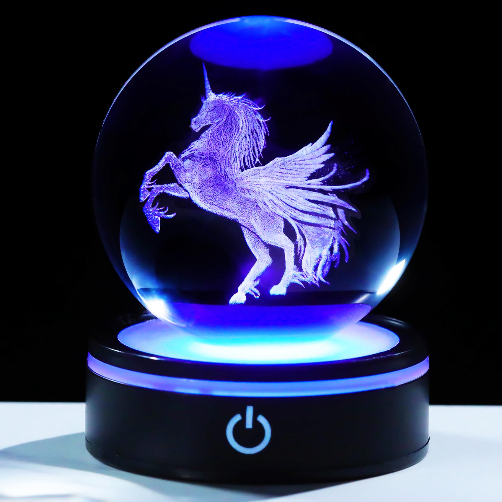 YWHL Unicorn Gifts for Women, 3D Unicorn Figurines Crystal Ball Decor