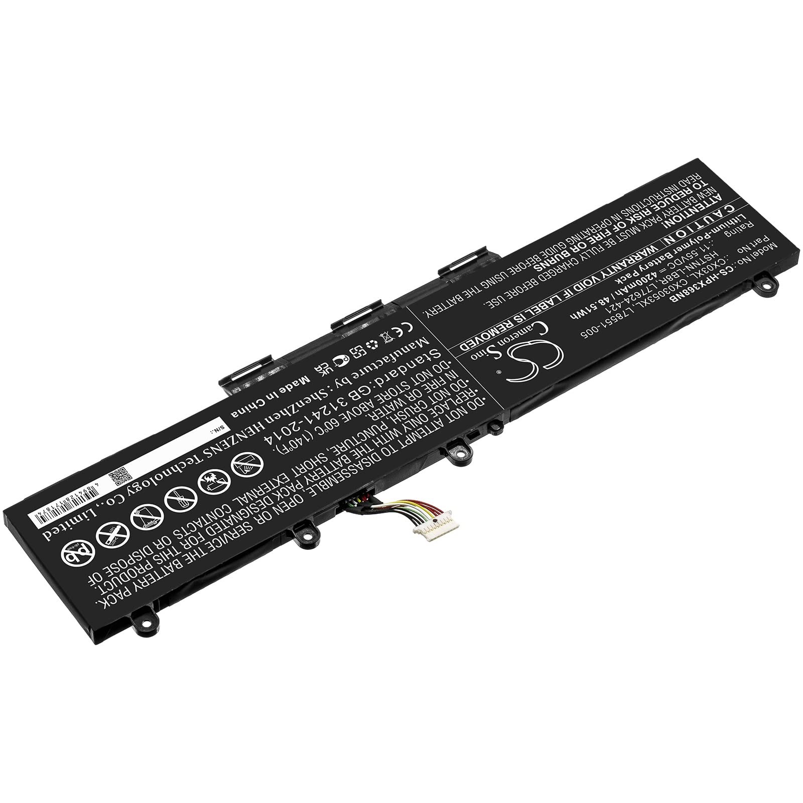 TECHTEK Batteria notebook 4200mAh compatibile con [HP] EliteBook 855 G7, EliteBook X360 830 G7, X360 830 G8 sostituisce CX03053XL, CX03XL, HSTNN-LB8R, L77624-421, L78551-005