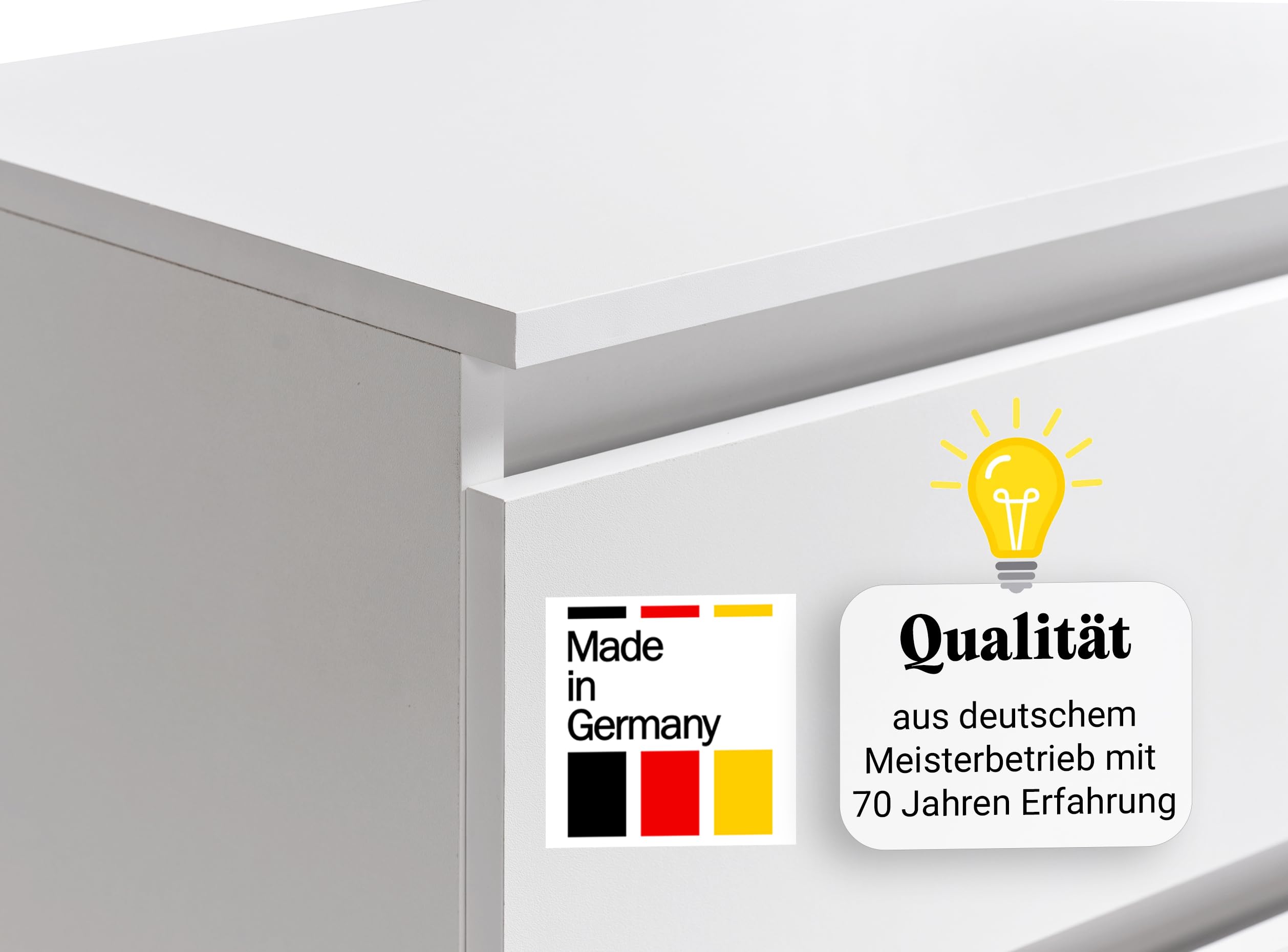 Home Collective Kommode mit 6 Schubladen Kommode weiß Holz Schrank mit Schubladen Sideboard Highboard Anrichte Schlafzimmer Wohnzimmer Flur Büro Organizer Breite 95 cm Höhe 78 cm