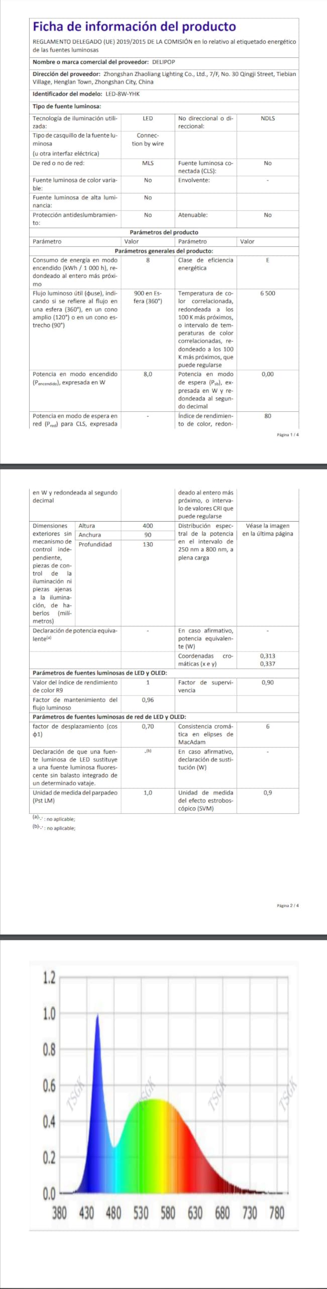 DELIPOP Luz de Espejo Baño LED 40cm, Impermeable Luz de Pared de Baño Espejos IP44, Lámpara de Espejo Moderno para Muebles de Maquillaje Aparato Montado en la Pared, Blanco Frío 6500K, Nero