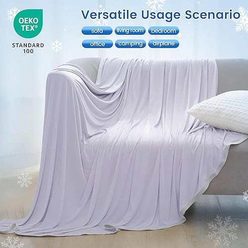 Miniatura 7 de PHF - Manta doble de enfriamiento para personas que duermen con calor tamaño Queen, Arc-Chill Q-Max>0.5 con doble enfriamiento, cobija de verano que