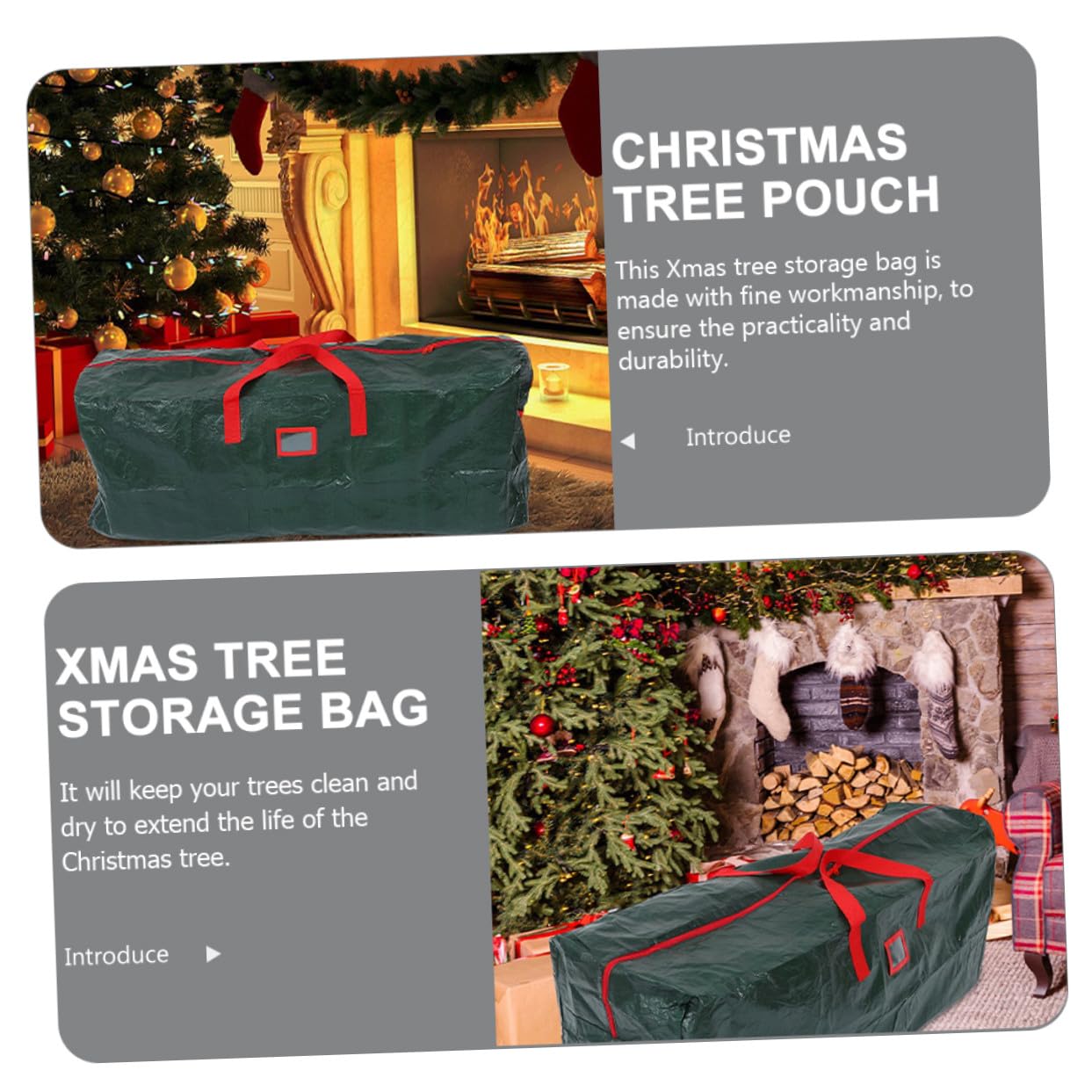 Bolsa para Árbol de Navidad Grande con Asas Resistente al Agua y Polvo Organizador de Almacenamiento de No Tejida para Guardar Árboles y Decoraciones Navideñas
