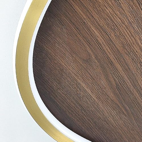 Miniatura 5 de Lámpara de techo de grano de madera de nogal simple y moderna, 3 temperaturas de color, ajustable, lámpara de techo ultra delgada de 2 pulgadas,