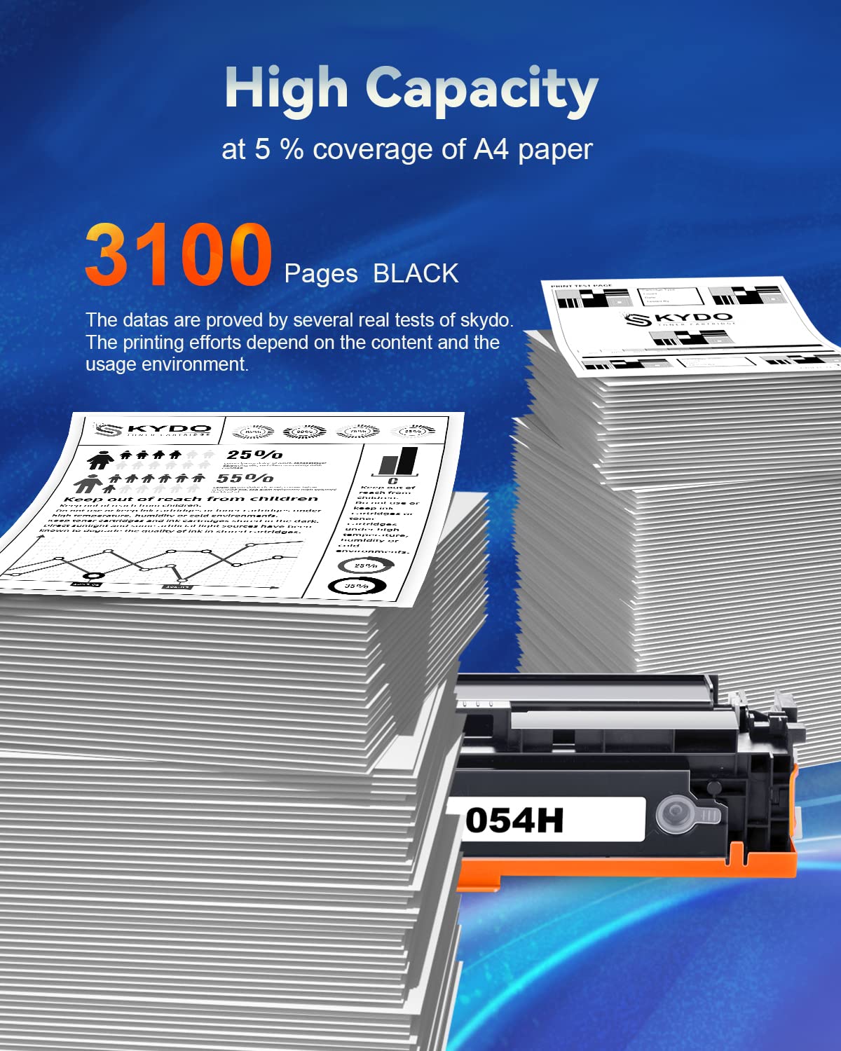 Skydo Cartuccia Toner compatibile per Canon 054 054H CRG-054 CRG-054H per Canon Color ImageCLASS LBP-620 LBP-621cw LBP-622cdw LBP-623cdw MF-640C MF-641cw MF-642cdw MF-643cdw MF-644cdw MF645cx (Nero)