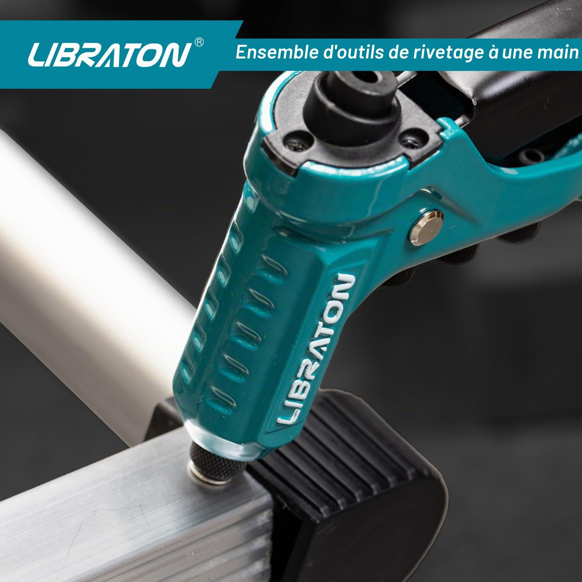 LIBRATON Pince à Riveter Professionnelle, Riveteuse Manuelle, Pince Rivet Aveugle, Pistolet à Rivet Pop avec 4 Types de Perceuses HSS et 200 Pièces Rivets 2,4mm 3,2mm 4mm 4,8mm