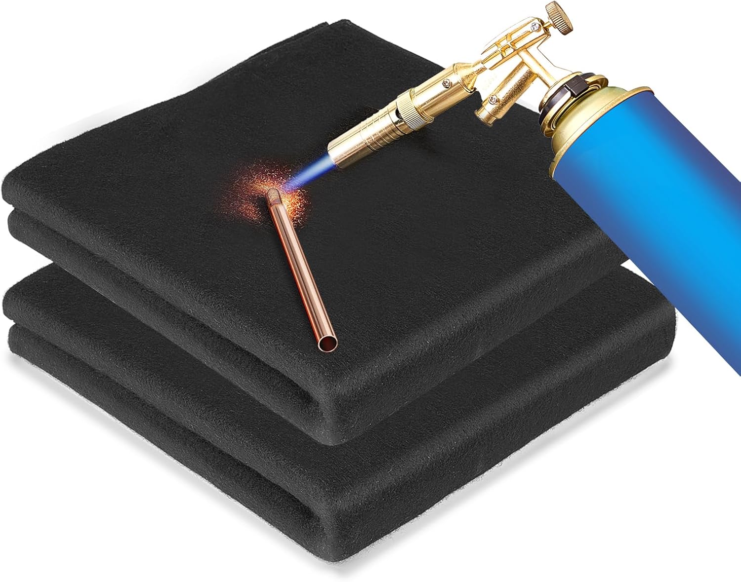 2Pack 10MM Thick 40x40 Inch Fireproof Welding Blanket, 10mm Thickened Pad Fire Resistant Carbon Felt Cloth Flame Retardant Fabric Protector Pad for Soldering Firepit Smoker