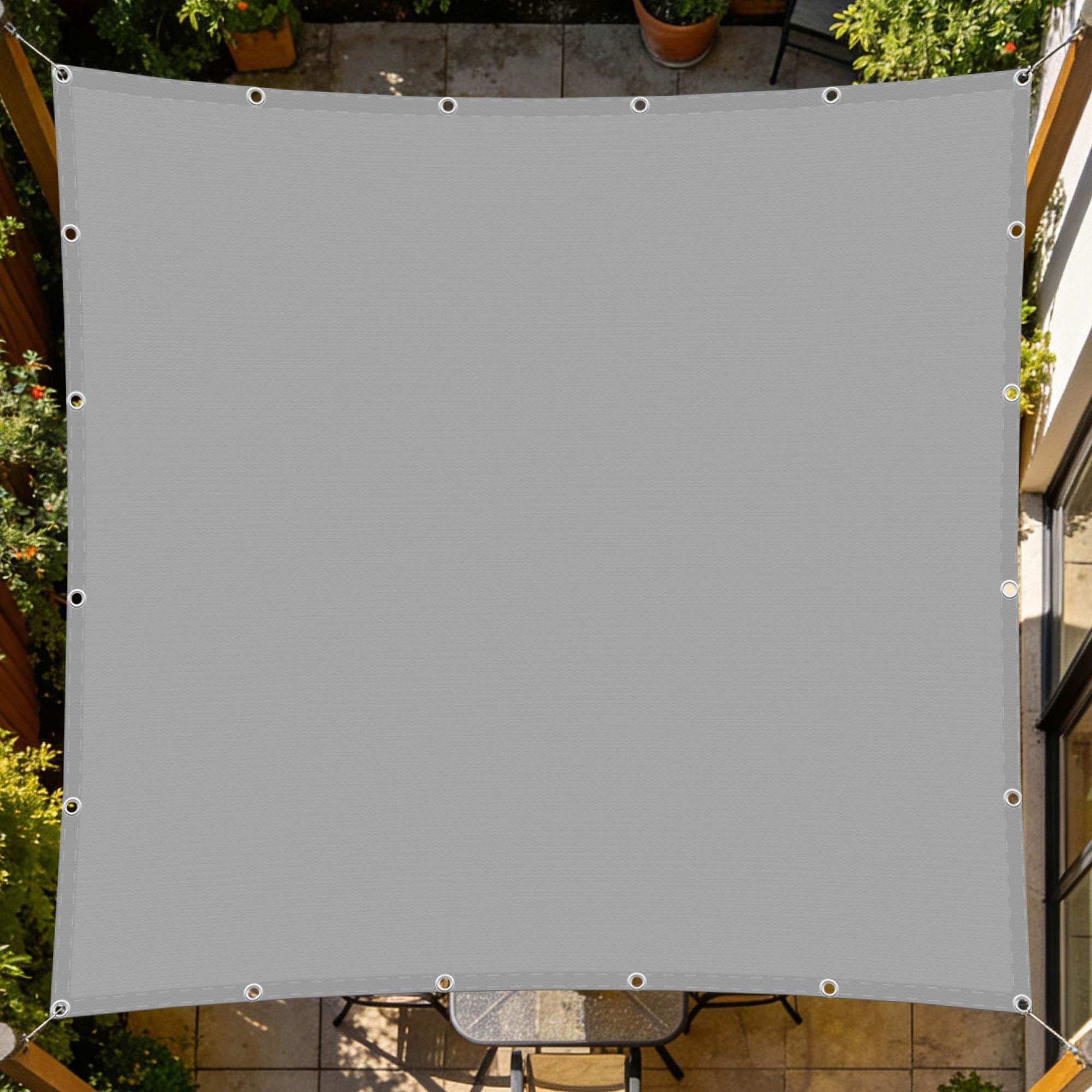 Voile d'ombrage carré antidéchirure pour abriter une grande terrasse 6m