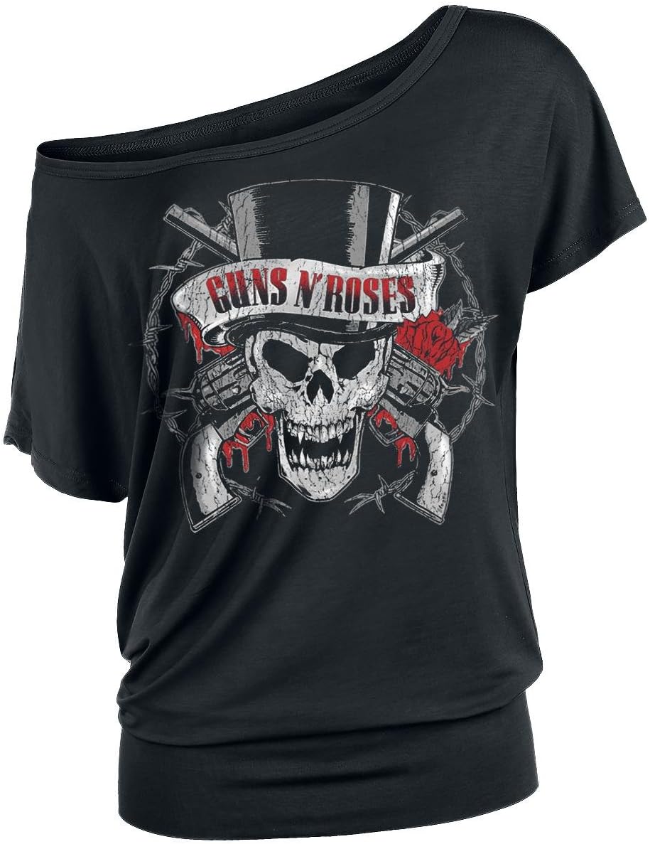 Women's Off Shoulder Pirate Skull Short Sleeve Casual T-Shirt Tops S-XL