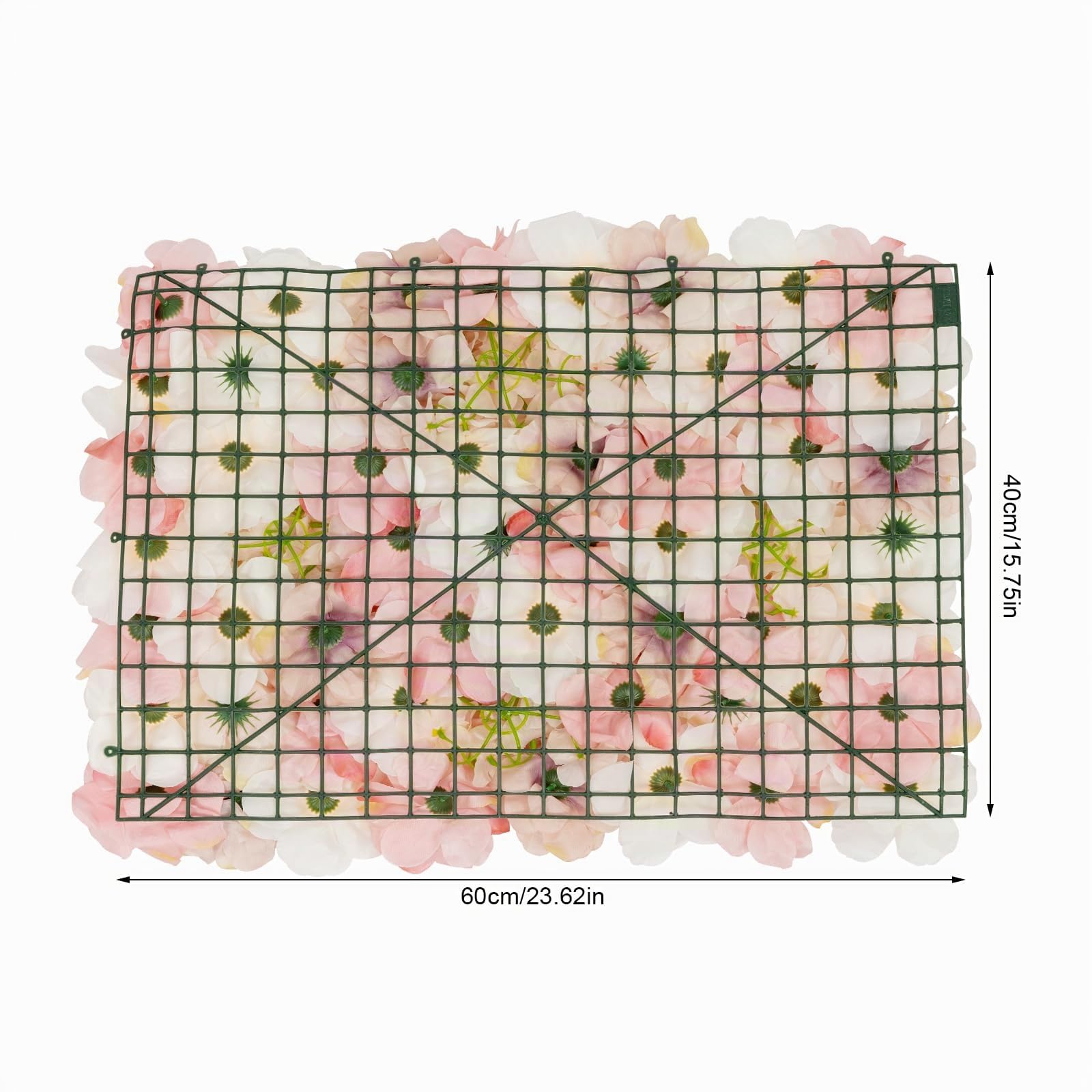 20 Stück Künstliche Blumen-Wandpaneel, 60 x 40 cm, Blumen-Hintergrund, Kunstblumen Deko Rosenwand Dahlienrose Blumenwand Deko Dekoblumen für Party Hochzeit Heimdekoration