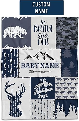 Miniatura 4 de Mantas de bebé de bosque, mantas de bebé personalizadas para niños, manta de bosque de bebé, nombre de manta de bebé personalizada, manta de bebé
