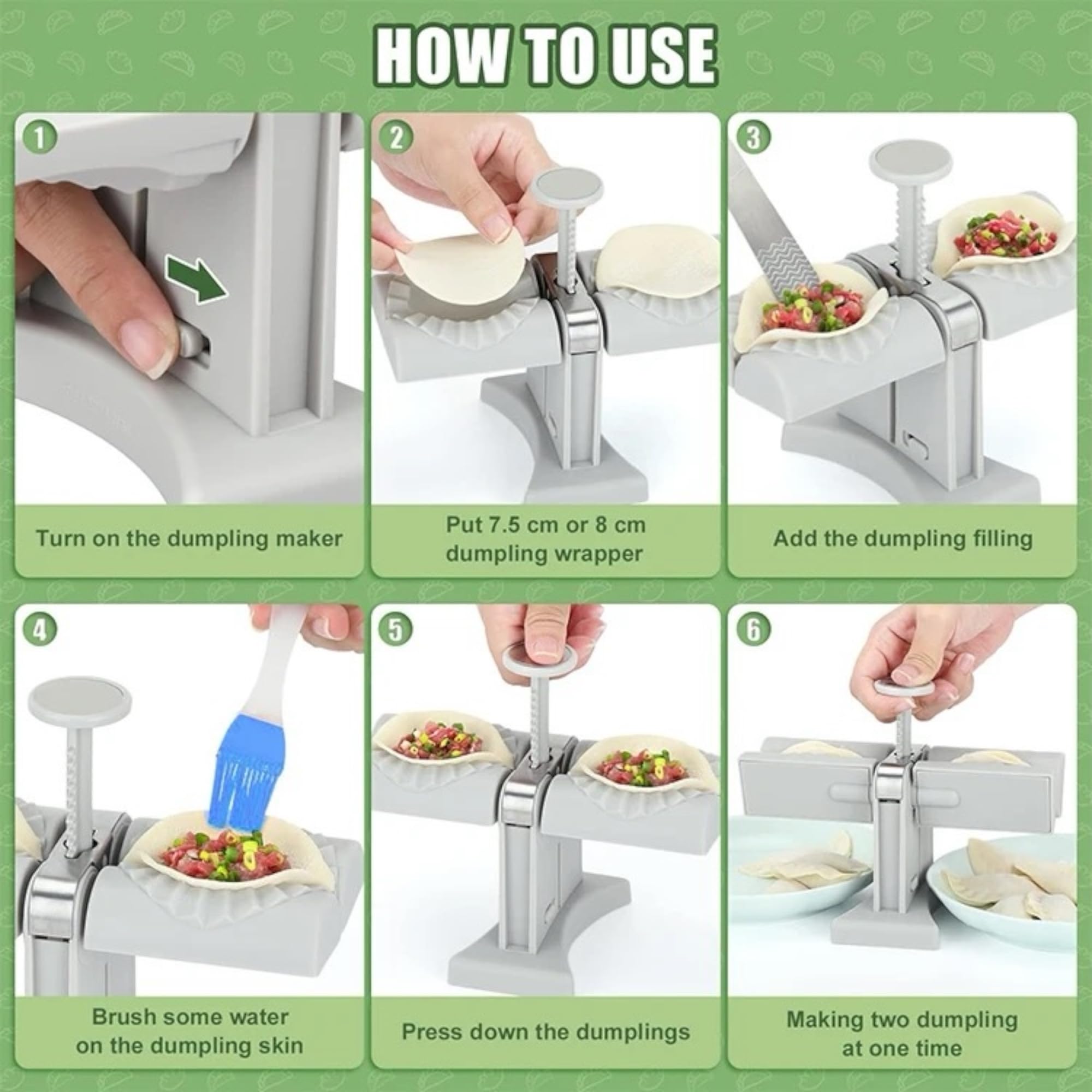 Dumpling Maker Machine-Set of 6 Pieces Easy and Quick To Prepare Using This Empanada Maker Press Share Time With Family/Friends With The Automatic Dumpling Maker Chinese Dumpling.