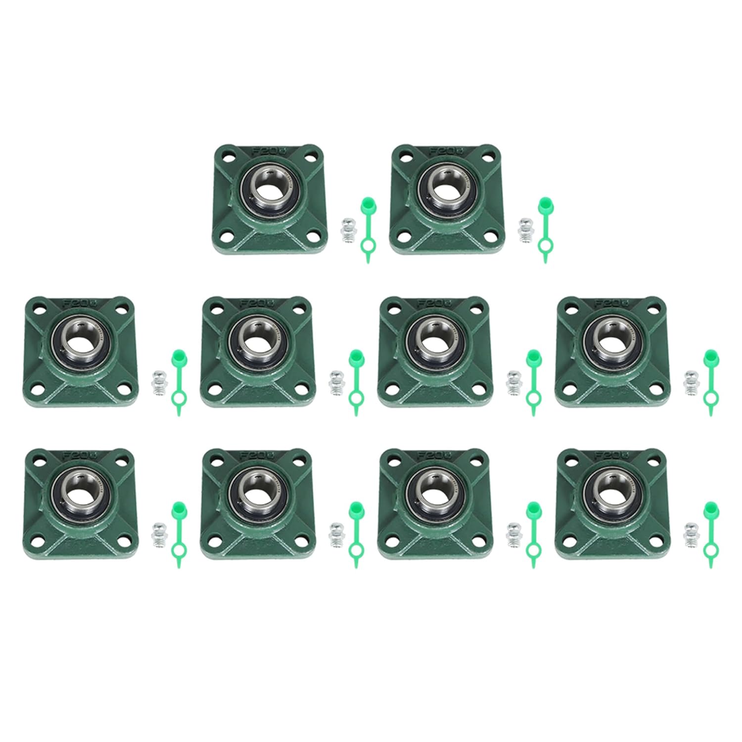 kimllier 10Pcs UCF205-16 1 Inch Bore Bearings Self Alignment Pillow Block Bearings 4 Bolt for Various Machinery