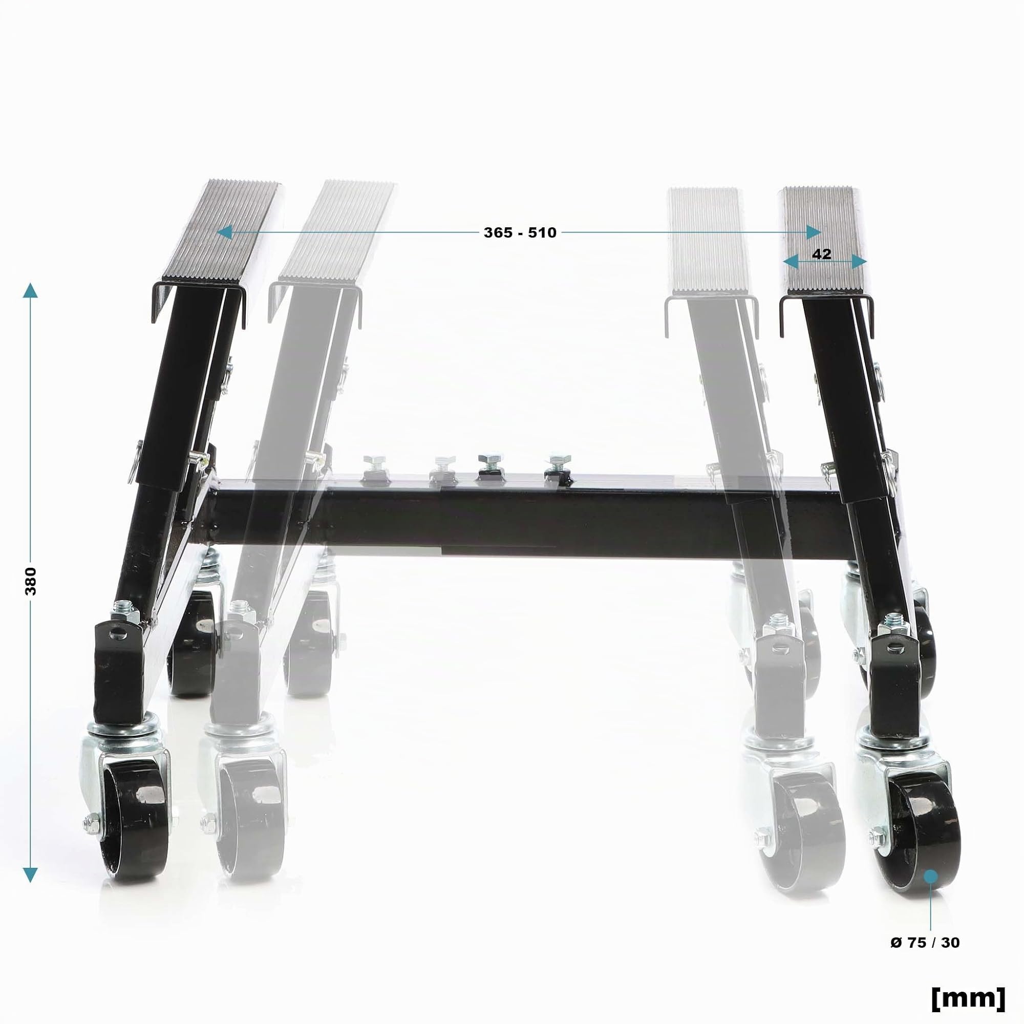Wiltec Soporte de Motocicleta con Ruedas para Gato Elevador 680 kg Montaje ATV elevación