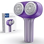 VASSON Fabric Shaver, Electric Lint Remover, Rechargeable Lint Shaver, Sweater Shavers to Remove Pilling, Large Fuzz Remover for Clothes Couch Furniture (Purple)