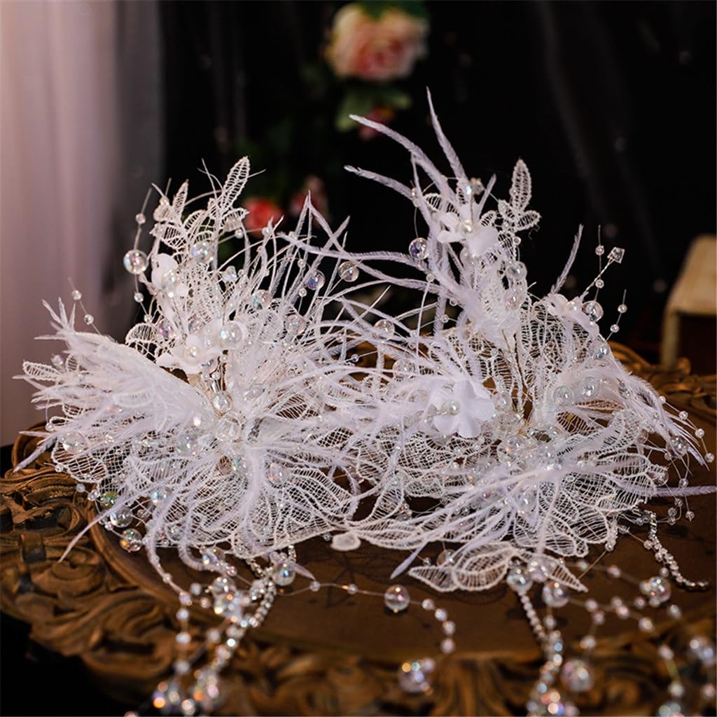 Bridal Headwear Korean Lace Hairpin Crystal Fringe Temperament Edge Clip Wedding Hair Accessories