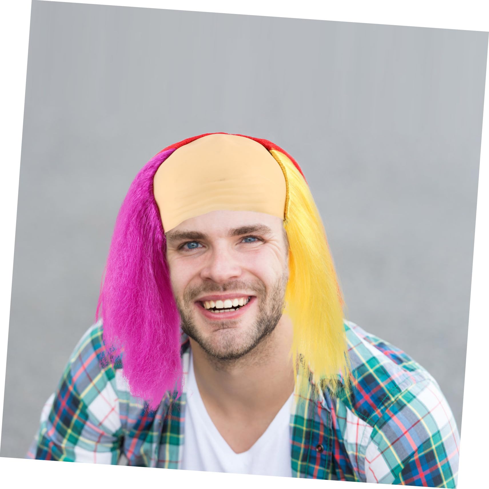 Bunte Clown Perücke für Frauen Leichte und Flauschige Faschingsperücke für Halloween Karneval Dj Partys Kostümspiele und Bühnenauftritte