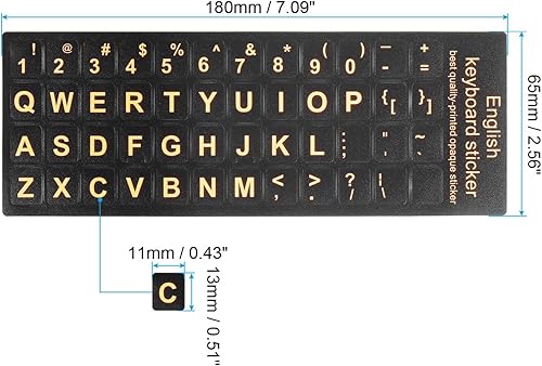 Miniatura 2 de PATIKIL Calcomanías para teclado inglés, paquete de 10 fundas universales de repuesto para teclado de computadora de escritorio, estilo 2, fondo