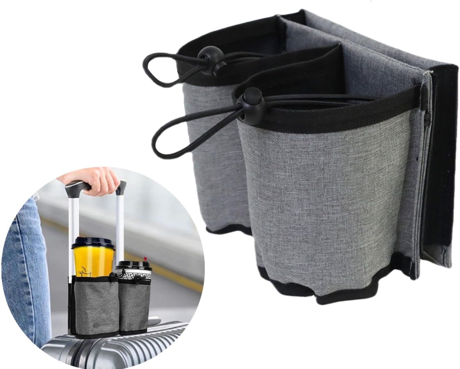 Luggage Travel Cup Holder, Portable Luggage Cup Holder, Hold Two Coffee