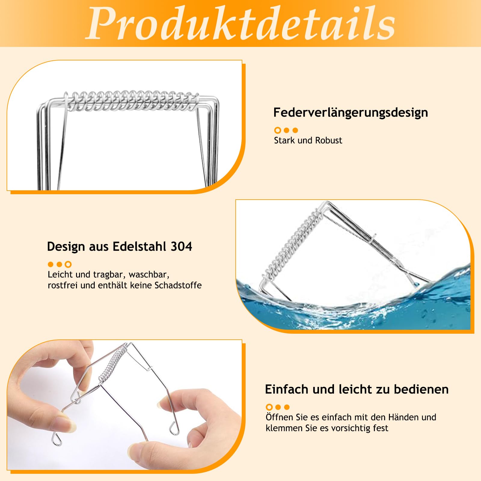 Rouladeklemmen, 12 stuks, rouladeklemmen, roestvrij staal, koolrolladeklemmen, rouladeklemmen als perfect alternatief voor rouladenaalden of rouladespiesen