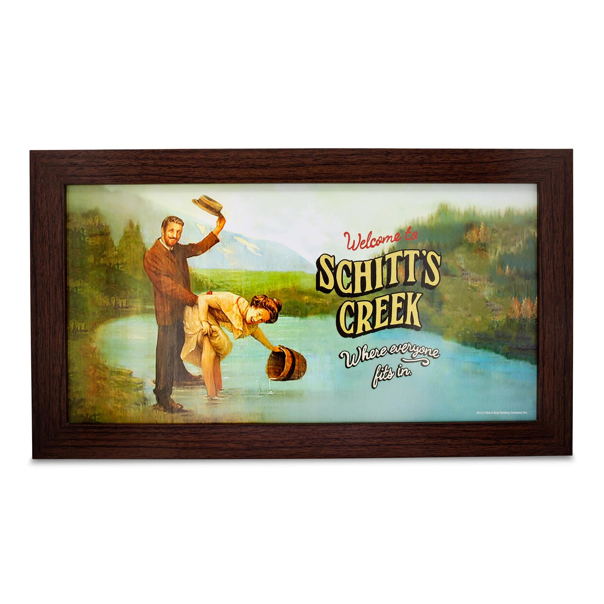 Silver Buffalo Schitt's Creek Welcome Sign Replica Framed MDF Hanging Wall Art | Ready to Display Home Decor | 10 x 18 Inches
