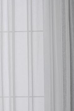 Gauze Fabric Design Linen Plus Tulle Curtain (Ecru, 250 x 260)