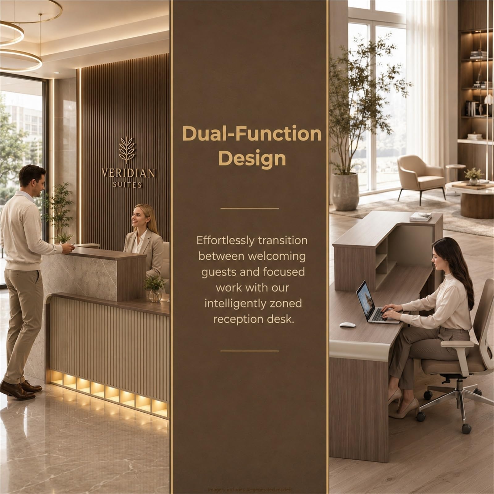 L-Form Empfangstheke Rezeptionstheke, Moderne Kassentheke Große mit Schublade, 2 Schränken, Regal & Stauraum für Büro Salon Hotel Empfangsbereich