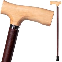 Classic Walking Stick Wooden Carved Cane for Women Ladies Fashionable - Ergonomic Handle Derby Cane - 36 Inches