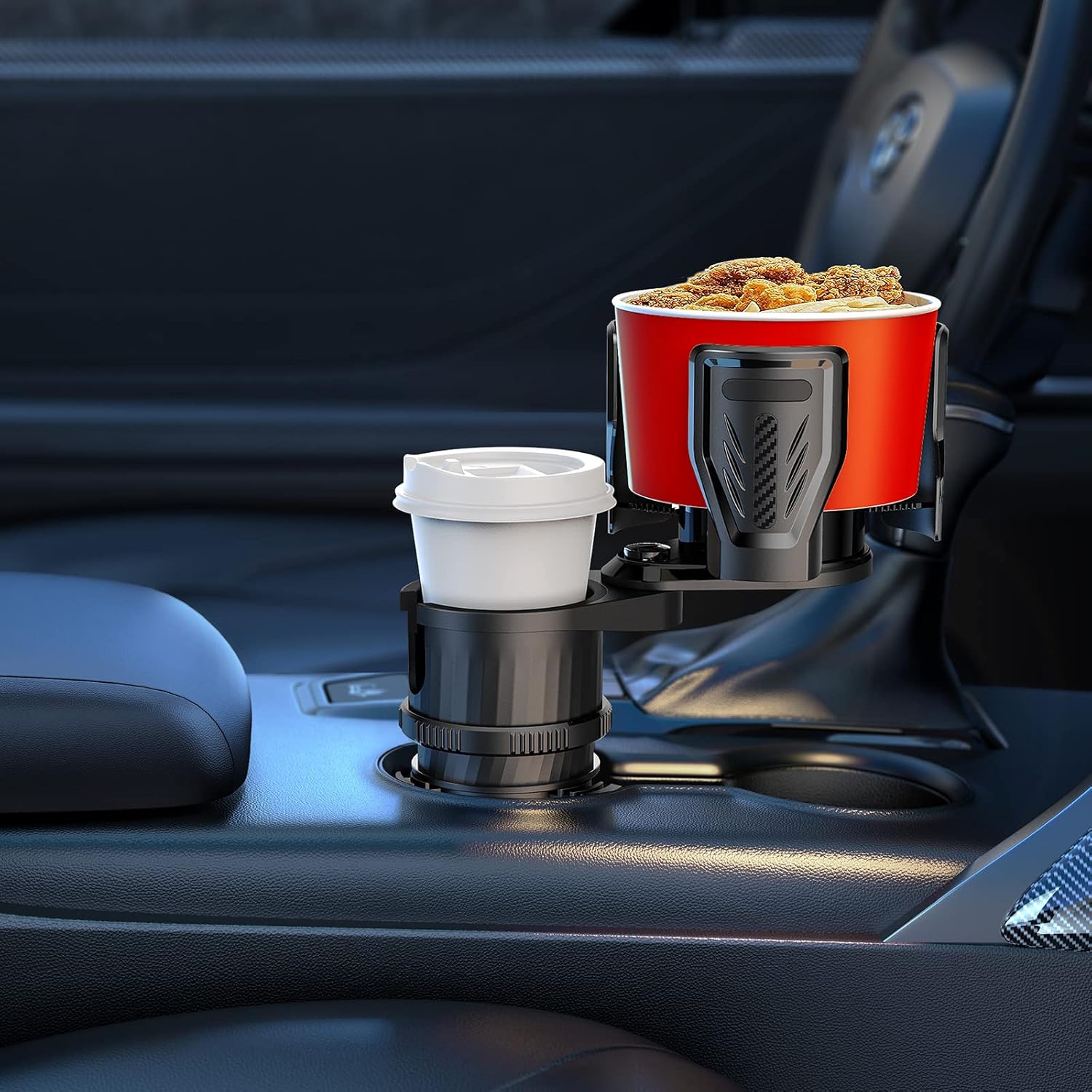 OUTXE Dual Car Cup Holder Expander, Multifunction Drink Adapter Adjustable Expandable Cupholder for Seat Automotive Auto Truck RV, Compatible with Yeti, Hydroflask 20/24/30/32/40 Oz Water Bottles : Automotive