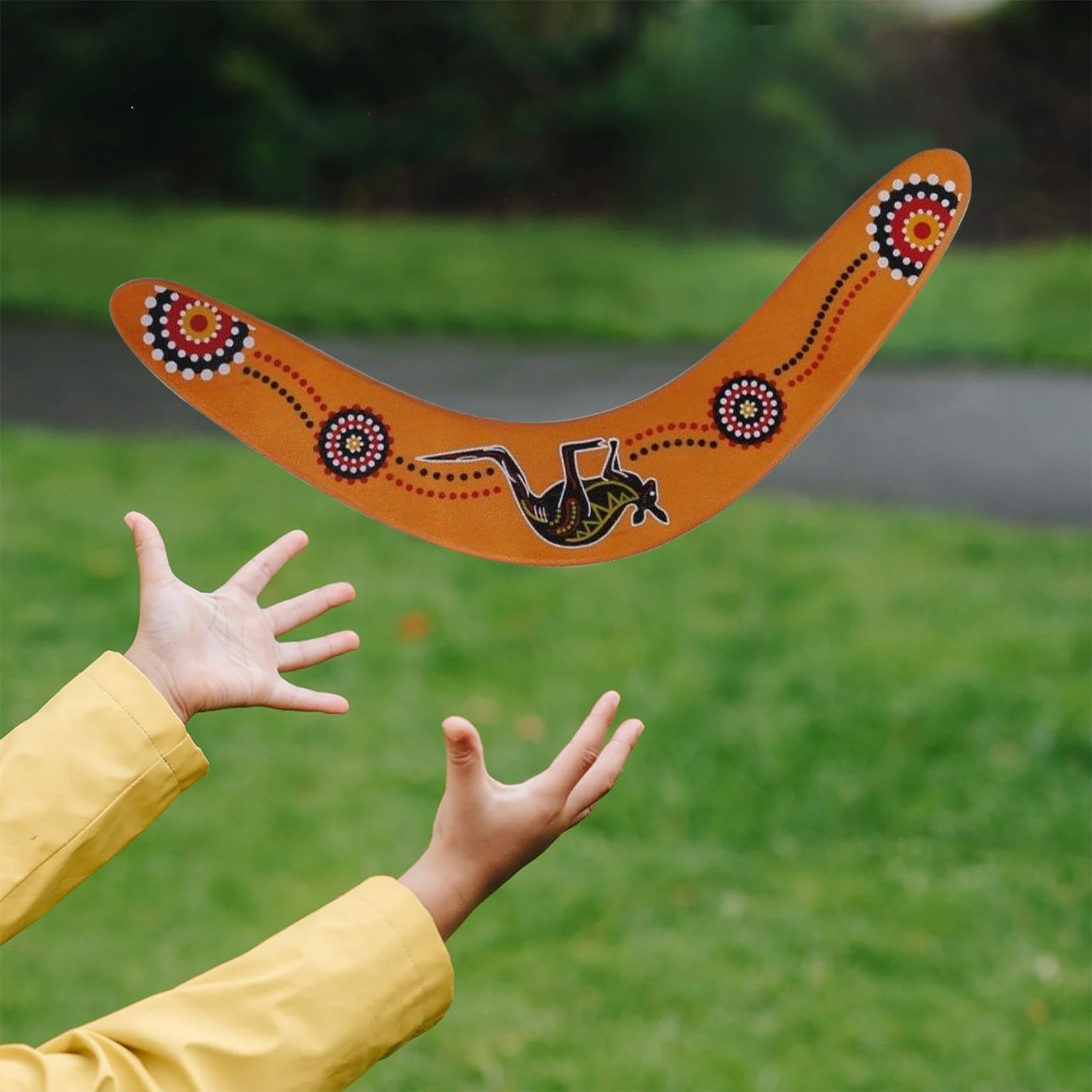 Wooden Boomerang for Kids Adults,Easy to Throw & Catch V-Shaped Returning Boomerang,Outdoor Flying Saucer Toy for Backyard Games Beach Sports Game Play Toys for Beginners Children - Image 2