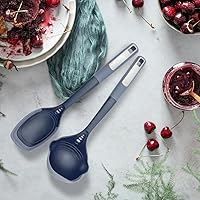 Vista 2 de Juego de cucharones de cocina flexibles y resistentes para ollas y sartenes antiadherentes Cucharón de sopa resistente al calor Cucharas de servir