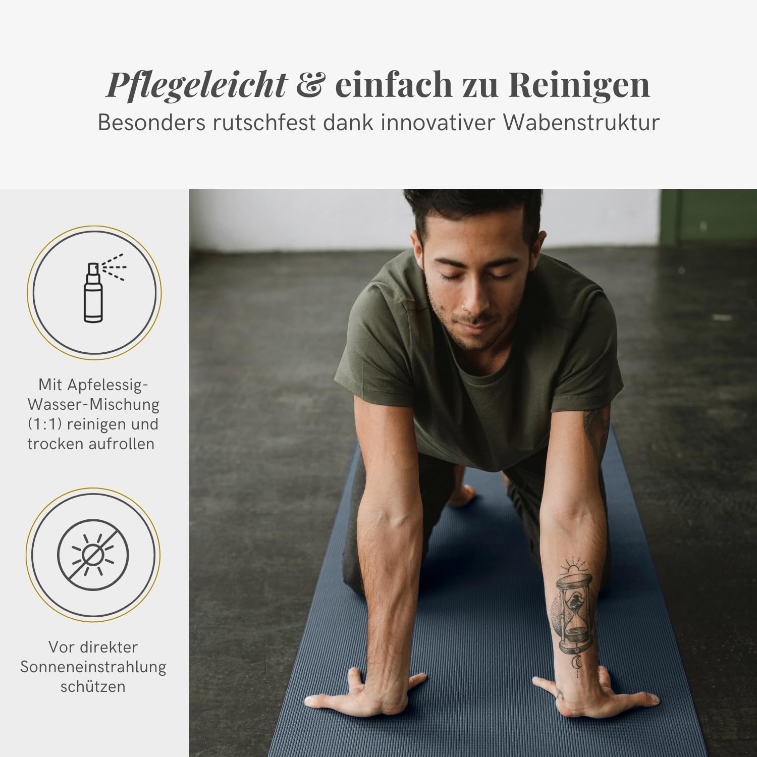 LOTUSCRAFTS Tapis de yoga antidérapant, modèle Mudra Studio, standard ou XL, certifié OEKO TEX®, parfait yoga mat polyvalent pour le yoga ou le pilates