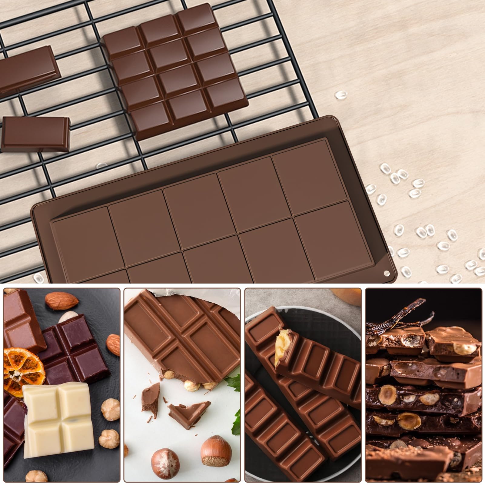 Stampi In Silicone Stampo Cioccolatini Profondo, 2 Stampo Cioccolato Tavoletta