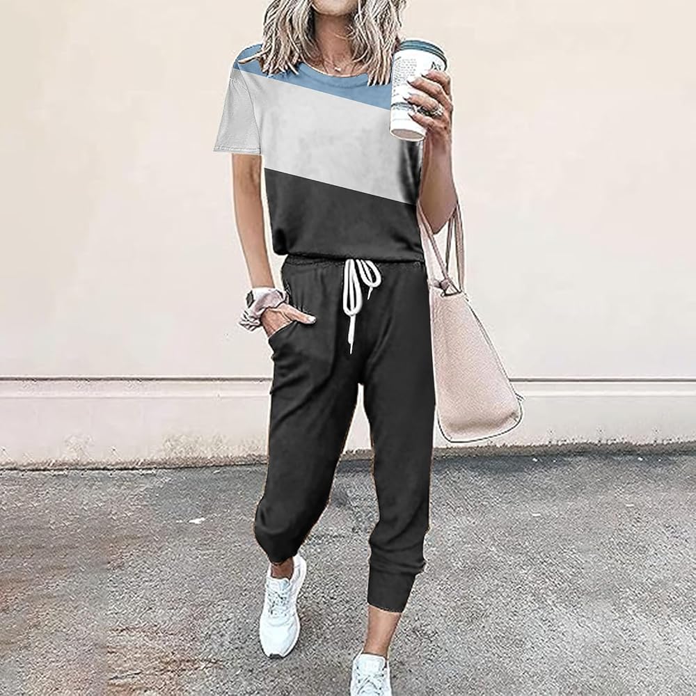Ensemble Survêtement Femme Wayleb - T-Shirt + Short - Loungewear Été - 50% Rayonne