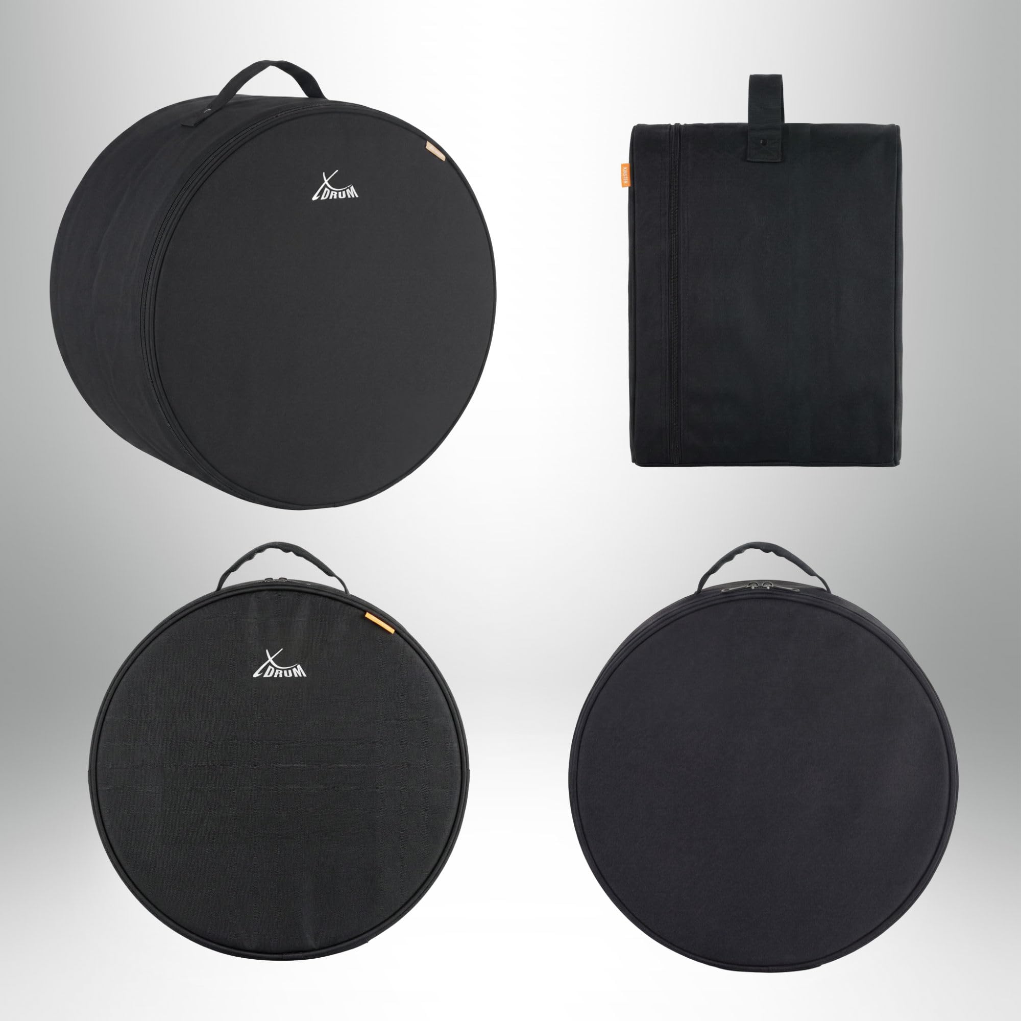 XDrum Bass Drum Tasche 18 x 14 Zoll, gepolstert, Schwarz, Drum Bag | Reißfeste Kunstfaser, wasserabweisend, Innenpolsterung, robuster Reißverschluss, Tragegriff