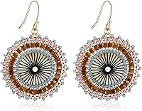 Handmade Boho Beaded Dangle Earrings for Women - Colorful Summer Beach Hoop Earrings by JoyaLove