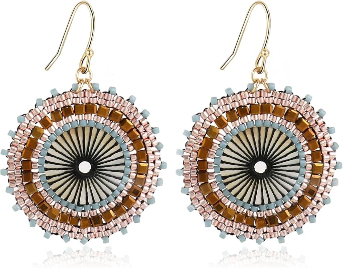 Colorful Bead Earrings For Women Summer Beach Handmade Bead Earrings Bohemia Hoop Dangle Earring For women Colorful Bead Earrings For Women Summer Beach Handmade Bead Earrings Bohemia Hoop Dangle Earring For women