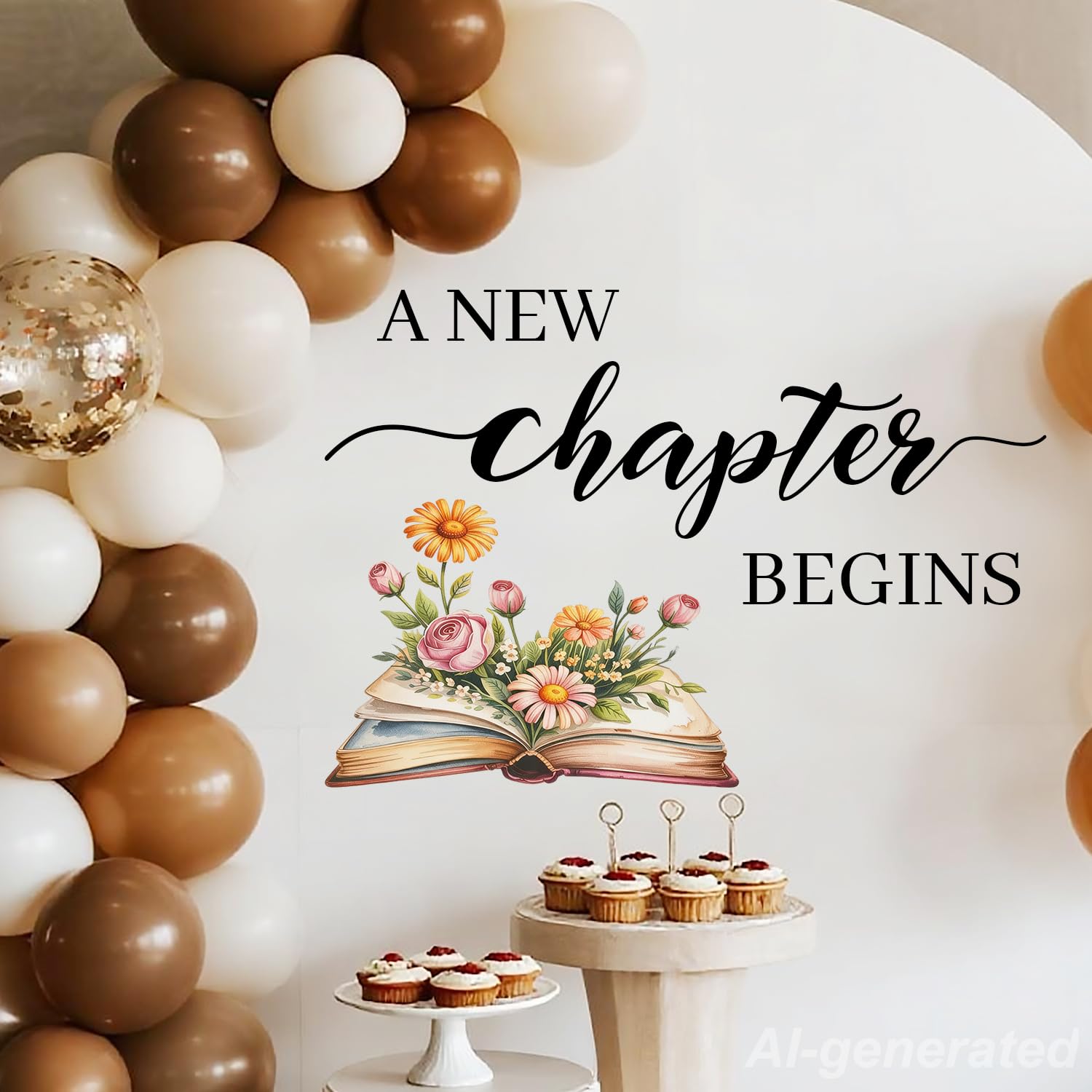 LANKBACK A New Chapter Begins Decal Storybook Baby Shower Decorations Bridal Shower Engagement Wedding Party Decorations