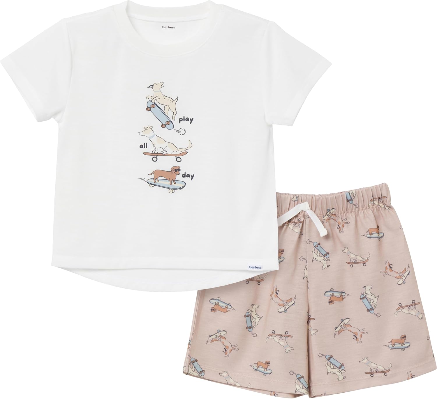 Gerber baby-boys 2-piece Pajama Set (Polyester Flame Resistant Short-sleeve Top & Shorts)