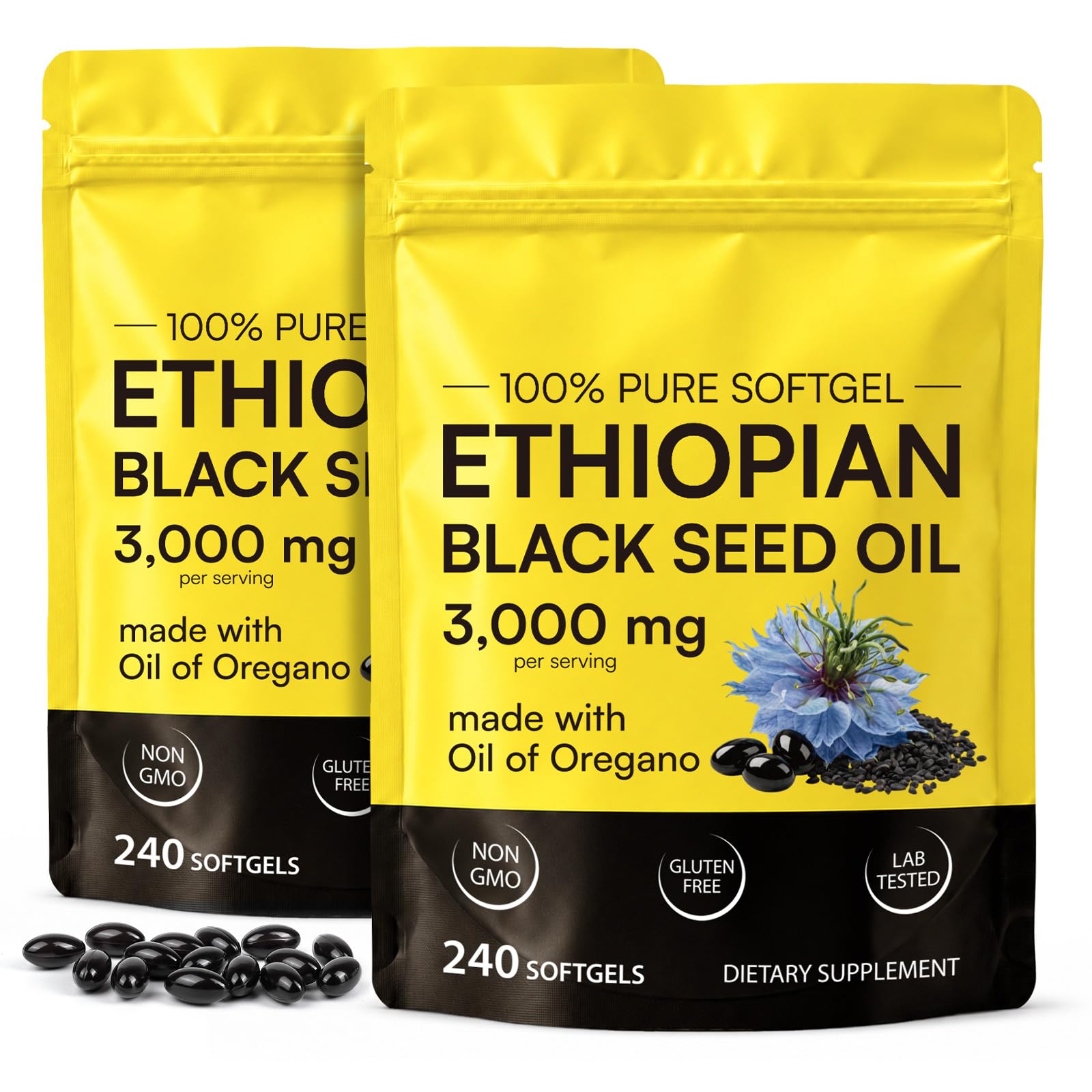 Ethiopian Black Seed Oil Capsules 3,000 mg, 240 Softgels — Amazon image 8