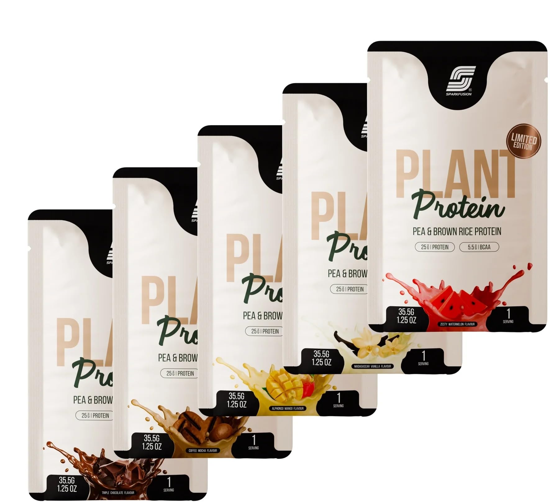 Sparkfusion Plant Protein Powder Isolated Pea & Brown Rice Protein | 25g Protein per Sachet | 5.5g BCAA | Vegan, Gluten Free & Sugar Free | Alphonso Mango Flavour | Pack of 10 Sachets — Amazon image 12